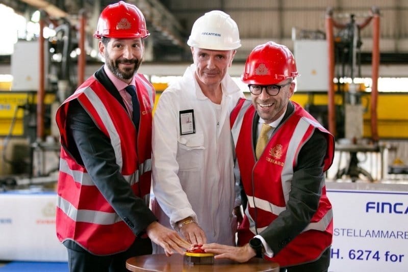 first steel cut for new cunard ship