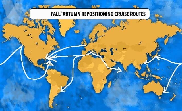 Fall Repositioning Cruise Map